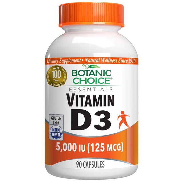 Botanic Choice Vitamin D3 5000 IU Dietary Supplement, 90 Capsules