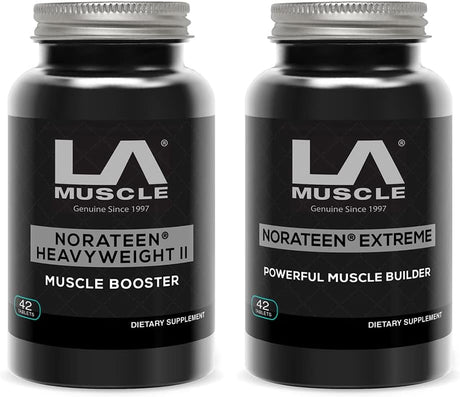LA Muscle the Norateen Combo II - Extreme Natural Testosterone Booster Muscle Building Anabolic Supplement Stack for Stamina, Endurance, Strength and Fast Muscle Gain - 84 Pills