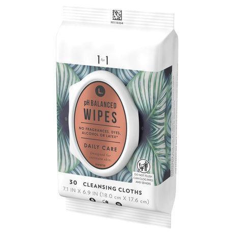 L. Fragrance Free Wipes, Ph Balanced, Hypoallergenic, 30 Count