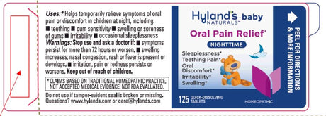 Hyland'S Naturals Baby Nighttime Oral Pain Relief, 125 Tablets, Mini Pack