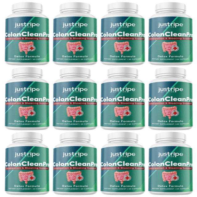 12 Pack Colon Clean Pro Natural Digestive Support Supplement for Gut Health 60Ct