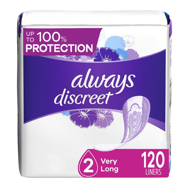 Always Discreet Incontinence Liners, Very Light Regular, 120 CT