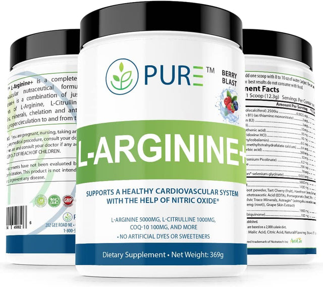 L-Arginine+ L- Arginine+, L- Arginine L Citrulline Coq10 and More! Support for Blood Pressure, Cholesterol, Energy, Blood Flow, Muscle Development & More (Tropical Mango)