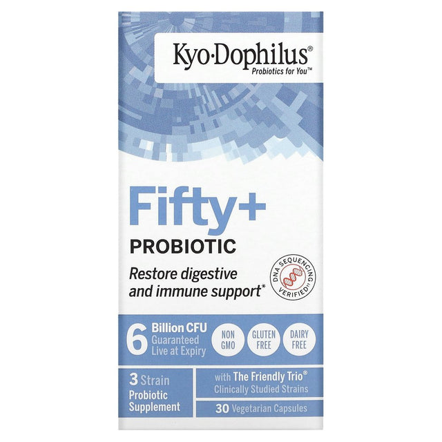 Kyolic Kyo-Dophilus, Fifty+ Probiotic, 6 Billion CFU, 30 Vegetarian Capsules