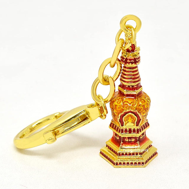 Feng Shui MANJUSHRI WISDOM STUPA KEYCHAIN Learning and Career Energy Enhancement Red 11.2X2Cm/4.4X0.7In Fengshuibringluck 0