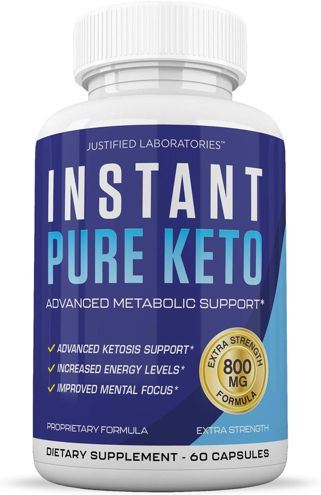 Instant Pure Keto Pills Advanced BHB Boost Ketogenic Supplement Exogenous Ketones Ketosis for Men Women 60 Capsules 2 Bottle