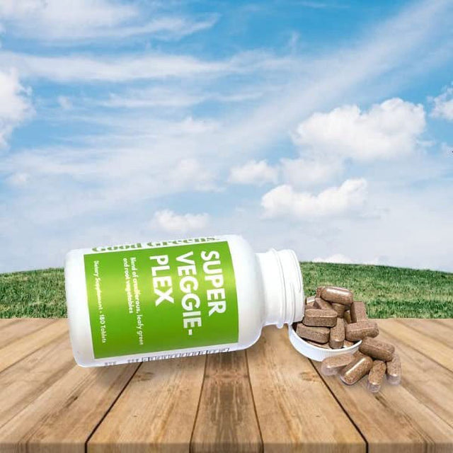 Good Greens Super Veggie Plex - Whole Food Vegetable Tablets - Vegetable Substitute Pills - Boost Veggie Intake - 180 Tablets, 90 Servings
