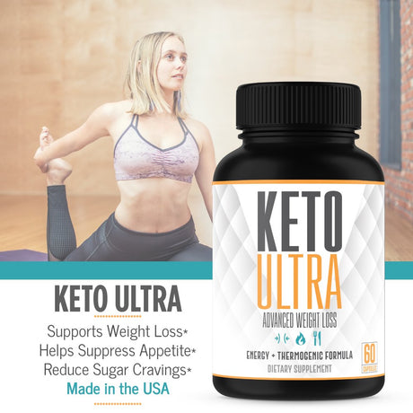 Keto Ultra – Thermogenic Fat Burner Pills– Supports Weight Loss, Fat Burn, Energy & Focus – Built for the Keto Diet – Great for Keto Beginners – 2 Month – Made in the USA
