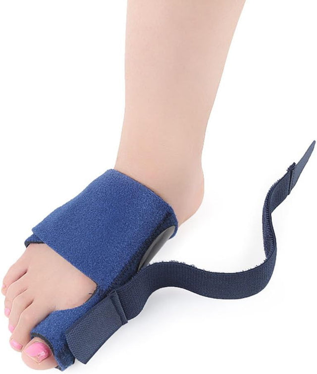 Healifty Toe Compression Brace 1 Pair Big Toe Splints Bunion Corrector Toe Separator Straightener for Women Men (Blue)