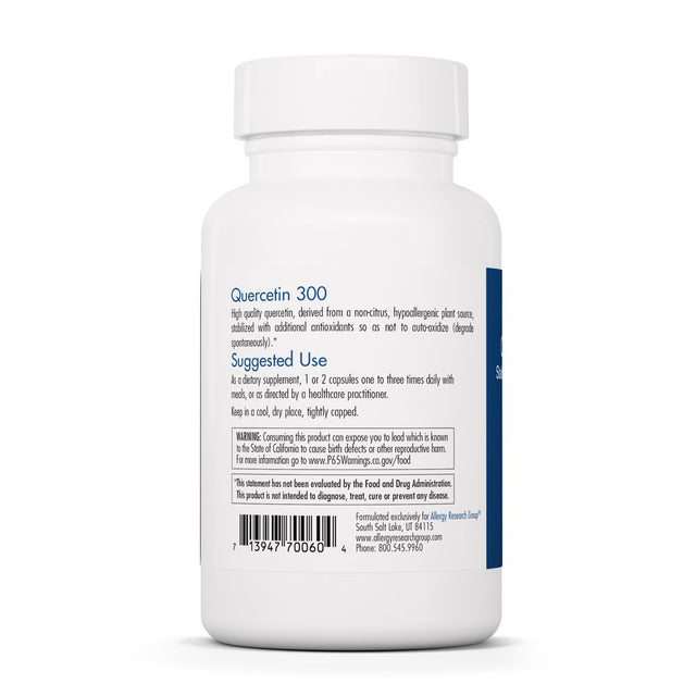 Allergy Research Group Quercetin 300 Stabilized with Antioxidants 60 Count