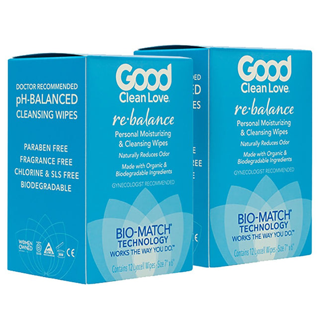 Good Clean Love: Rebalance Personal Moisturizing & Cleansing Wipes, Naturally Reduces Odor & Supports Vaginal Health, Ph-Balanced Feminine Hygiene Product, Singles 24 Ct (2-Pack)