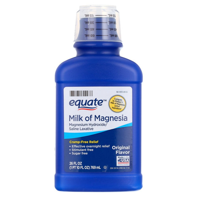 Equate Milk of Magnesia Saline Laxative, Original Flavor, 1200 Mg, 26 Fl Oz