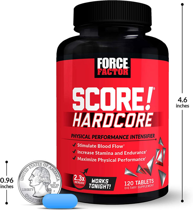 Force Factor SCORE!, 2-Pack, Hardcore Nitric Oxide Booster Supplement for Men with L-Citrulline, Yohimbe, Black Maca & B Vitamins to Increase Stamina, Maximize Physical Performance, 240 Tablets
