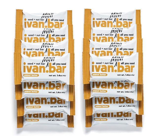 Ivan.Bar Protein Packed Energy Snack Bar | Provides Healthy Energy | Vegan, All Natural Ingredients | Soy, Dairy & Gluten Free (Peanut Butter, 1.4 Ounce (Pack of 24 Bars))