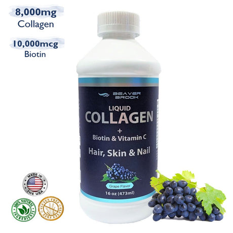 Beaver Brook Liquid Collagen 8,000Mg + Biotin - 16Oz