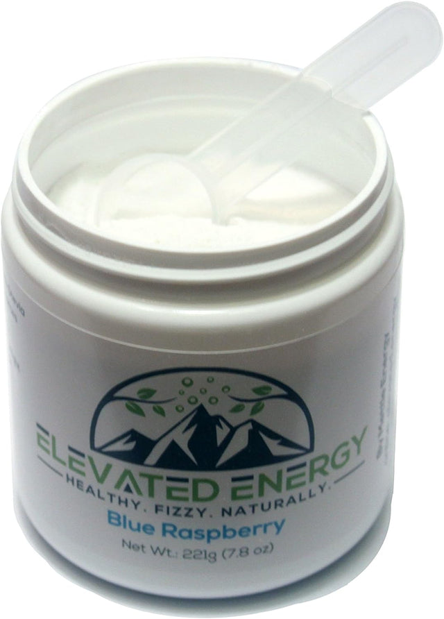 Healthy Energy Drink Powder - Stevia & Natural Caffeine | Elevated Energy Fizzy Drink Mix | Blue Raspberry | 30 Servings