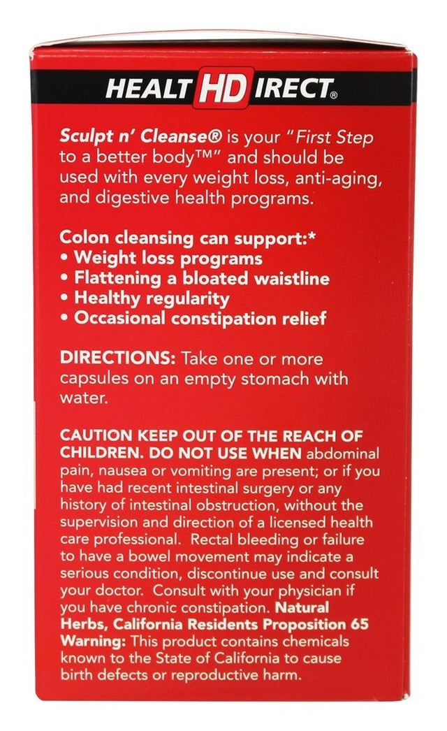 Health Direct - Sculpt N' Cleanse Colon Cleansing Formula 450 Mg. - 175 Capsules