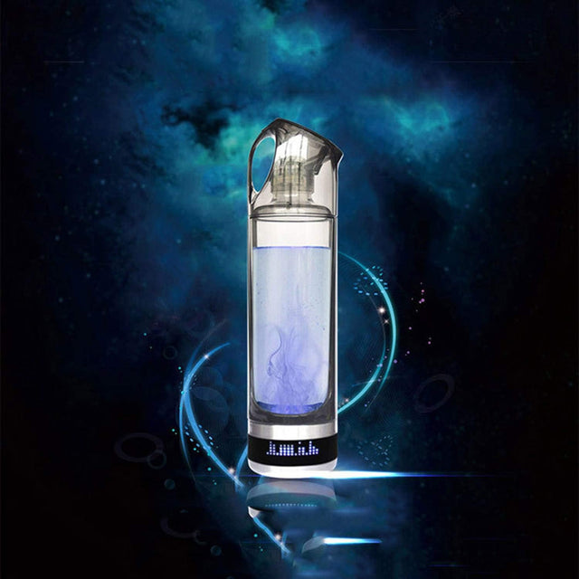 Portable 3-Minute Hydrogen-Rich Water Bottle Rechargeable High Concentration Hydrogen Water Generator Glass Bottle Anti-Aging Anti-Oxidation Kettle 500Ml