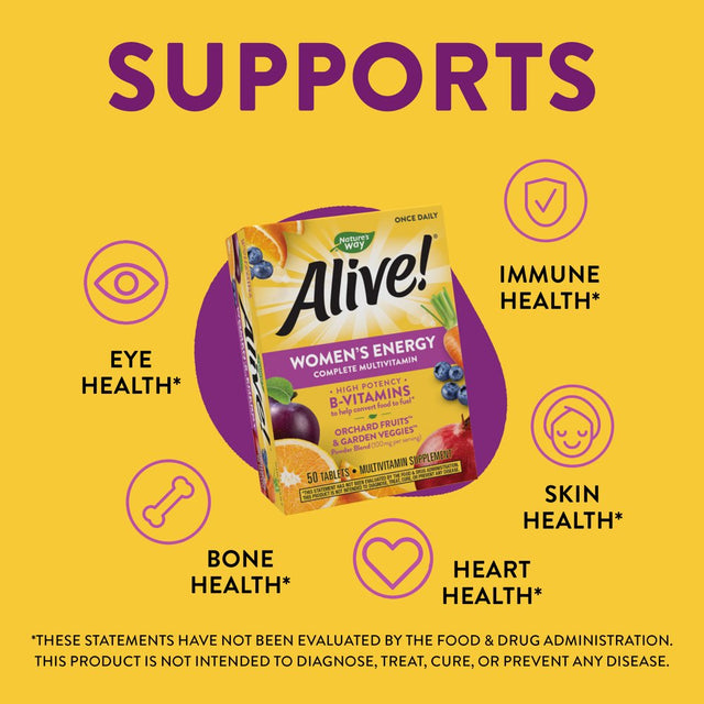 Alive! Women'S Energy Complete Daily Multivitamin Tablets, 50 Count