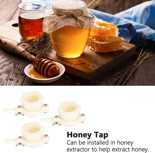 Honey Gate Valve, Safe 3Set Healthy Honey Valve, Durable Food-Grade Plastic Beekeeping Equipment Extract Honey for Extractor Beekeepers