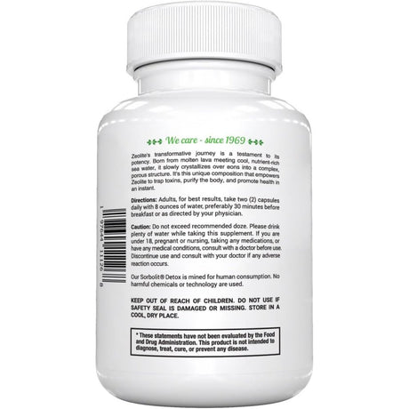Full Body Detox Cleanse - 240 Zeolite Capsules Supplements Sorbolit by Todicamp - Colon Cleanse - Liver Cleanse Detox & Repair - Ultra Fine 1-2