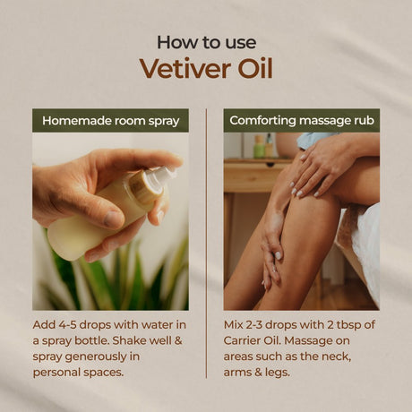 Gya Labs Calming Vetiver Essential Oil for Diffuser & Aromatherapy - Premium Vetiver Oil for Body Comfort - Vetiver Essential Oil Organic for Soaps & Candles (0.34 Fl Oz)