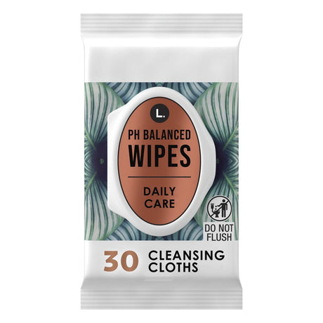 L. Fragrance Free Wipes, Ph Balanced, Hypoallergenic, 30 Count