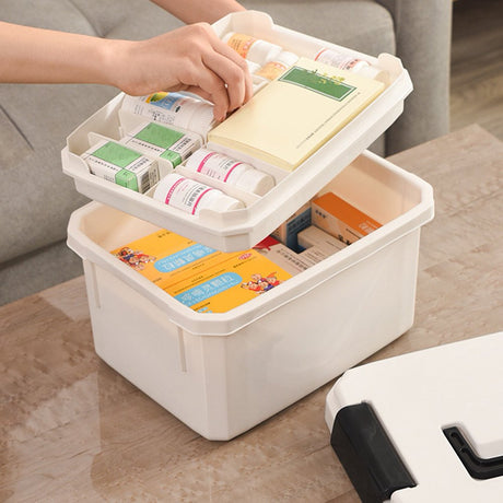 Jiaroswwei Portable Plastic Home Medicine Case Health Care Drug First Aid Kit Storage Box Pill Organizer