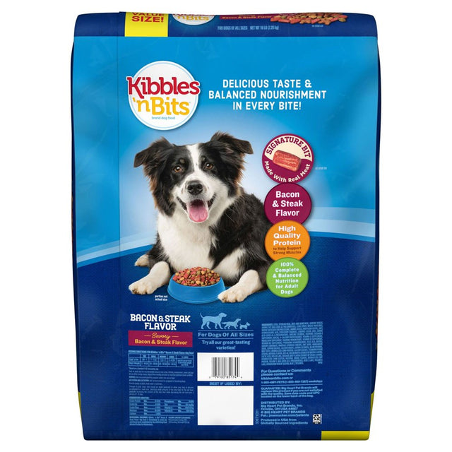 Kibbles 'N Bits Bacon & Steak Flavor Dry Dog Food, 16-Pound Bag