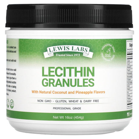 Lewis Labs Lecithin Granules, Natural Coconut and Pineapple, 16 Oz (454 G)