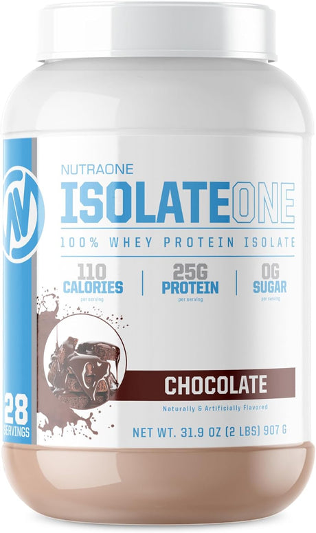 Isolateone Whey Isolate Protein Powder by Nutraone - 100% Pure Whey Isolate Powder (Gourmet Chocolate - 2 Lbs)