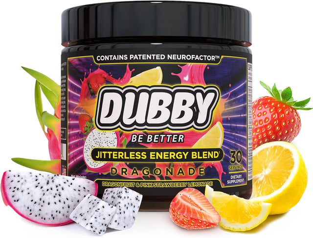 Gamer Energy Drink Powder for Gaming, Nootropics Jitter-Free Natural Energy, Dragon Fruit Pink Strawberry Lemonade Flavor, 30 Serving Drinks, 5.61 Ounces (Dragonade)