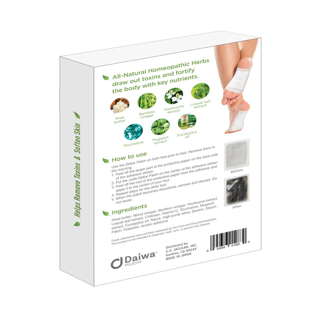 Jueki Detox Foot Pad - Shea Butter with Bamboo Vinegar Detox Patch (8 Pads/4 Pairs)