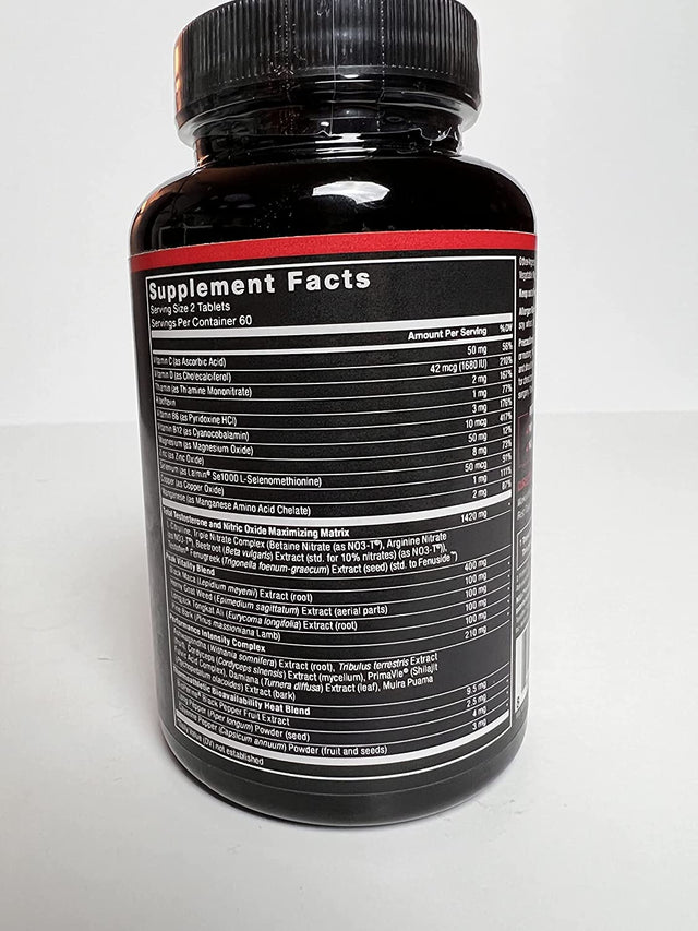 Force Factor Test X180 Alpha V2 Testosterone Booster for Men, Supplement with Testofen and Nitrates to Build Muscle and Strength, Boost Nitric Oxide, and Enhance Performance, 120 Tablets