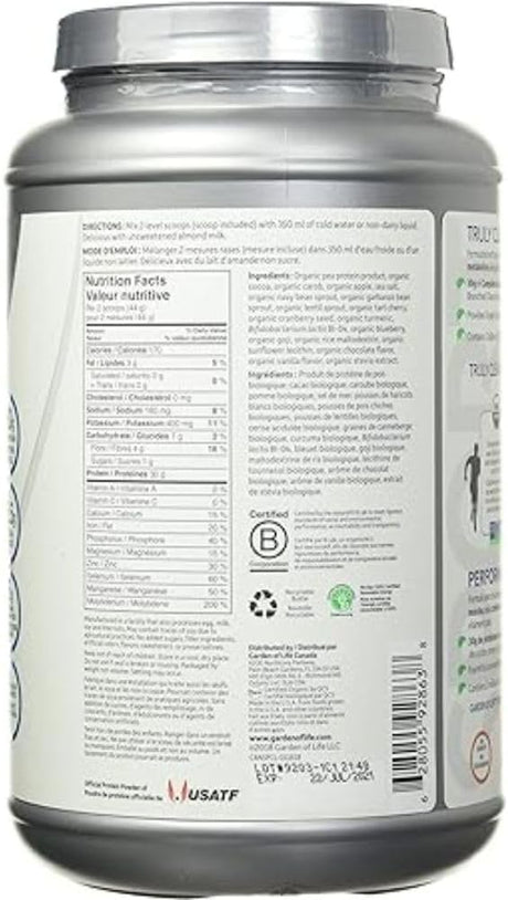 Garden of Life Organic Chocolate Sport Plant Protein, 840 GR