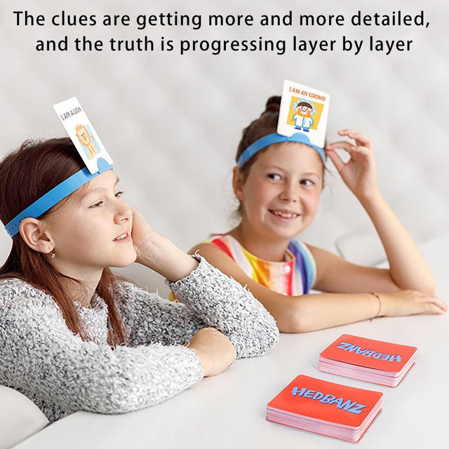 Herrnalise Headband Game Guessing Game Quick Question Game Set Includes 4 Pieces Headbands, 116 Pieces Picture Cards，Picture Guessing Board Game New Edition Kids Toy Clearance