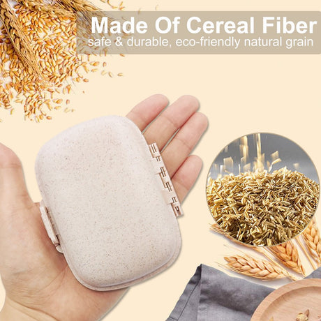 3 Pack 8 Compartments Travel Pill Organizer Moisture Proof Small Pill Box for Pocket Purse Daily Pill Case Portable Medicine Vitamin Holder Container (Blue+Green+Khaki)