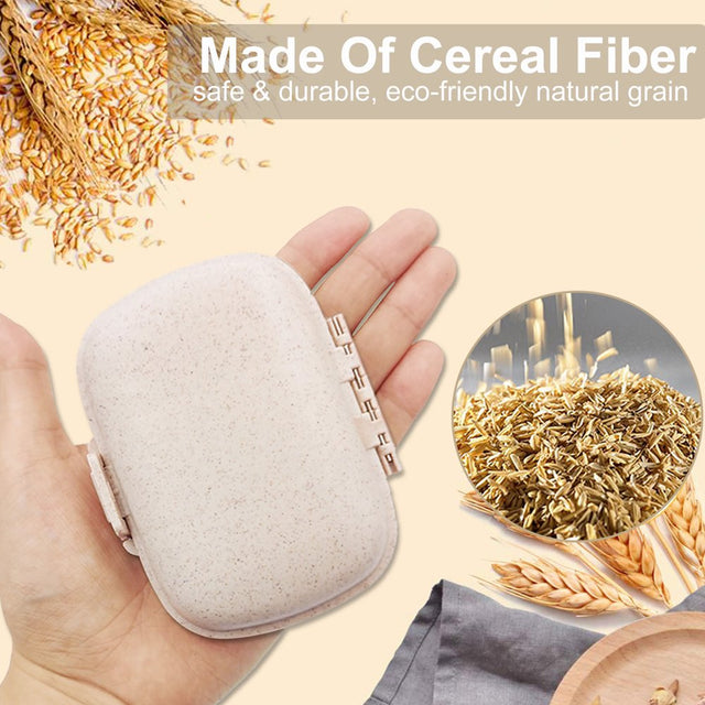 3 Pack 8 Compartments Travel Pill Organizer Moisture Proof Small Pill Box for Pocket Purse Daily Pill Case Portable Medicine Vitamin Holder Container (Blue+Green+Khaki)