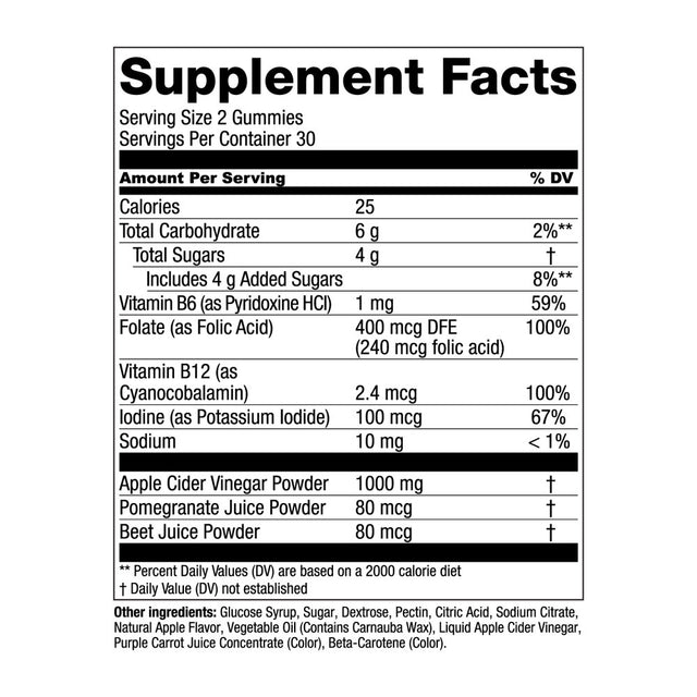 Essential Elements Apple Cider Vinegar Gummies Dietary Supplement, 60 Count