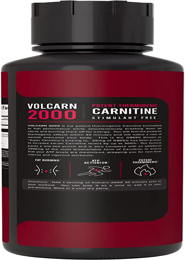 Innosupps Volcarn 2000 - Advanced Fat Burning Liquid | L-Carnitine,Gbeec, Boost Energy, ATP Enhancer | Caffeine Free, No Artificial Sweeteners | 32 Servings (Pink Starblast)