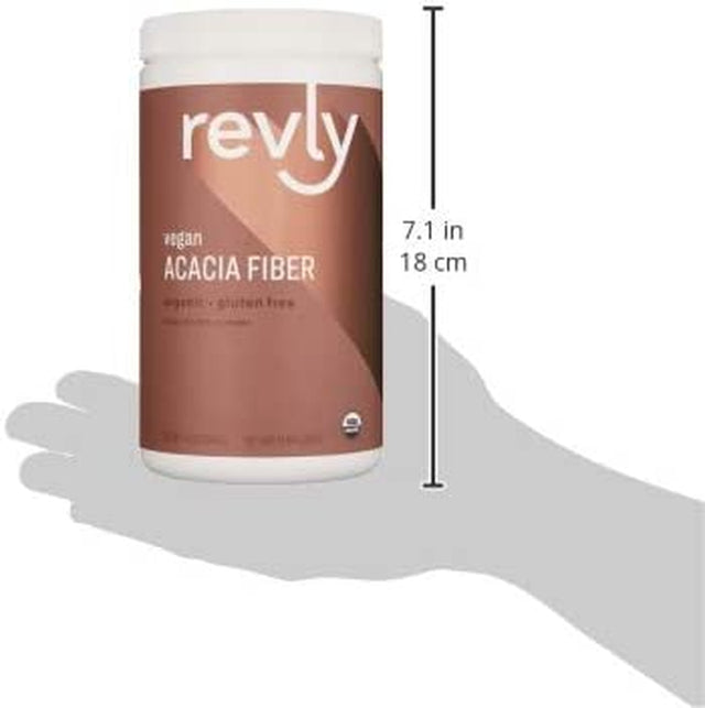Amazon Brand - Revly Organic Acacia Fiber Powder, Supports Digestive Health, Unflavoured, 12 Ounce, 52 Count, Vegan