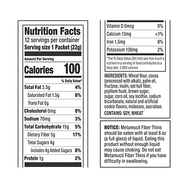 (Price/Case)Metamucil 77513 Chocolate Wafer 4-12 Count