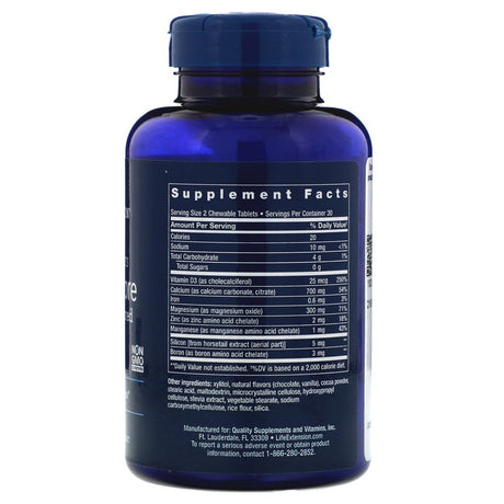 Life Extension Bone Restore, Sugar-Free, Chocolate, 60 Chewable Tablets