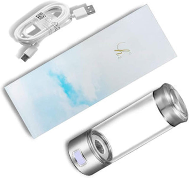 Portable 3-Minute Hydrogen-Rich Water Bottle Rechargeable High Concentration Hydrogen Water Generator Glass Bottle Anti-Aging Anti-Oxidation Kettle 500Ml