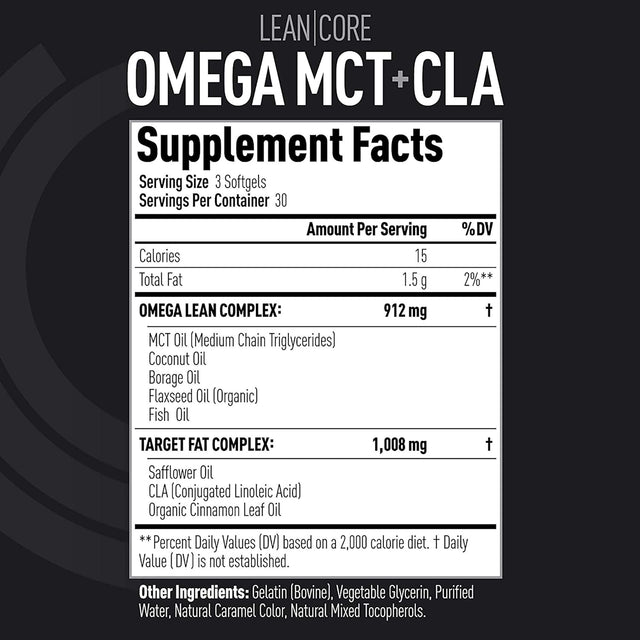 Lean Core Omega + MCT (90 Servings) Syphon Thermogenic Fat Burner (60 Capsules)