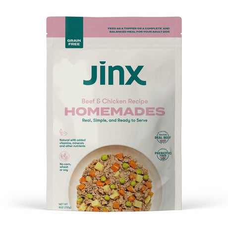 Jinx Homemades Beef & Chicken Recipe Wet Natural Dog Food, Grain-Free, 9 Oz. Pouch