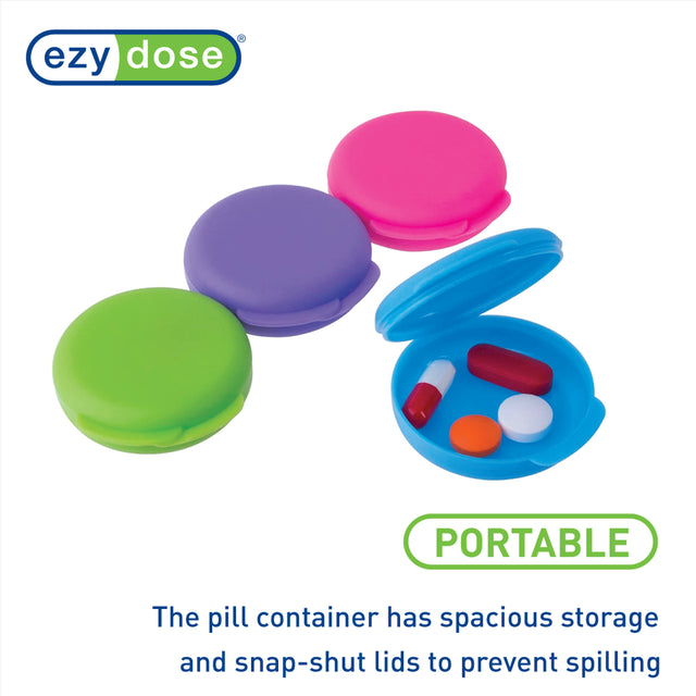 Ezy Dose® Pill Container with Snap-Shut Lid, 2 Ct, Multi Color