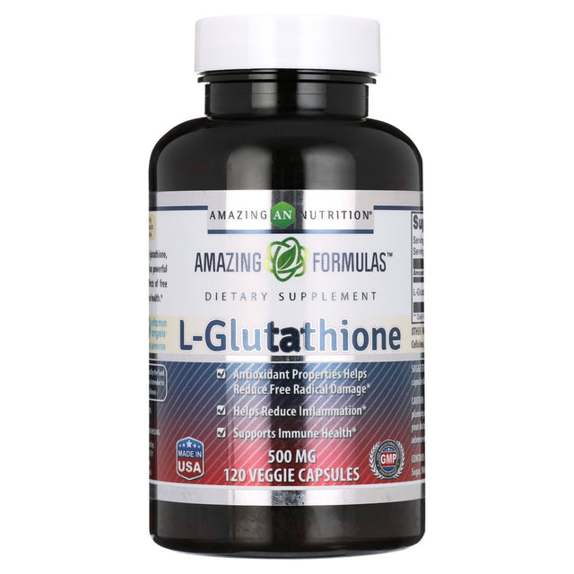 Amazing Formulas L-Glutathione, 500 Mg Veggie Capsules (120 Count)