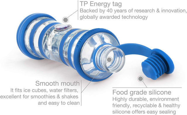 I9Bottle Blue - Structured Water, Glass Water Bottle, Relieve Stress, Super Hydration, Increases Physical Fitness, Body Detox, Chakra Balancing, Increases Strength, Spiritual Gifts, Meditation
