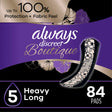 Always Discreet Boutique Incontinence Pads, Heavy Absorbency, Long Length, 84 CT